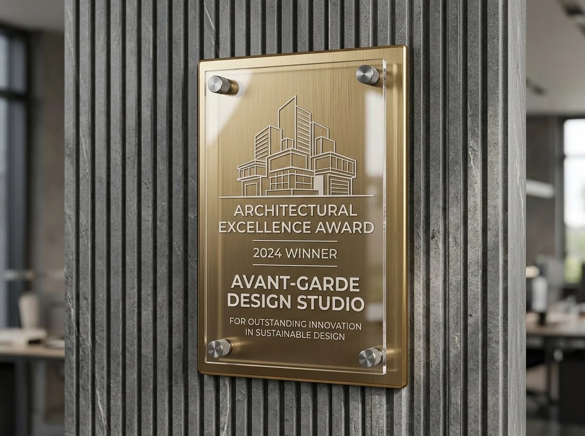 Precision Composite Hybrid Brass and Acrylic Plaque